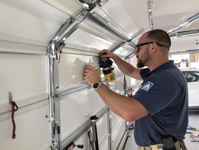 Walnut Garage Door Repair technician quieting a noisy garage door in Walnut