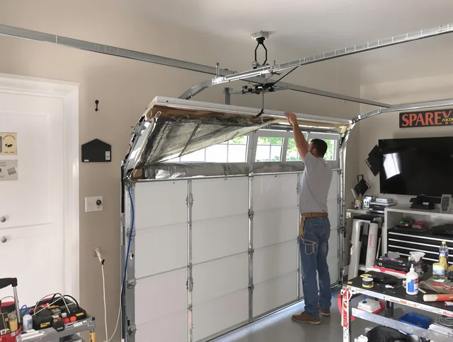 Garage door section replacement by Walnut Garage Door Repair in Walnut